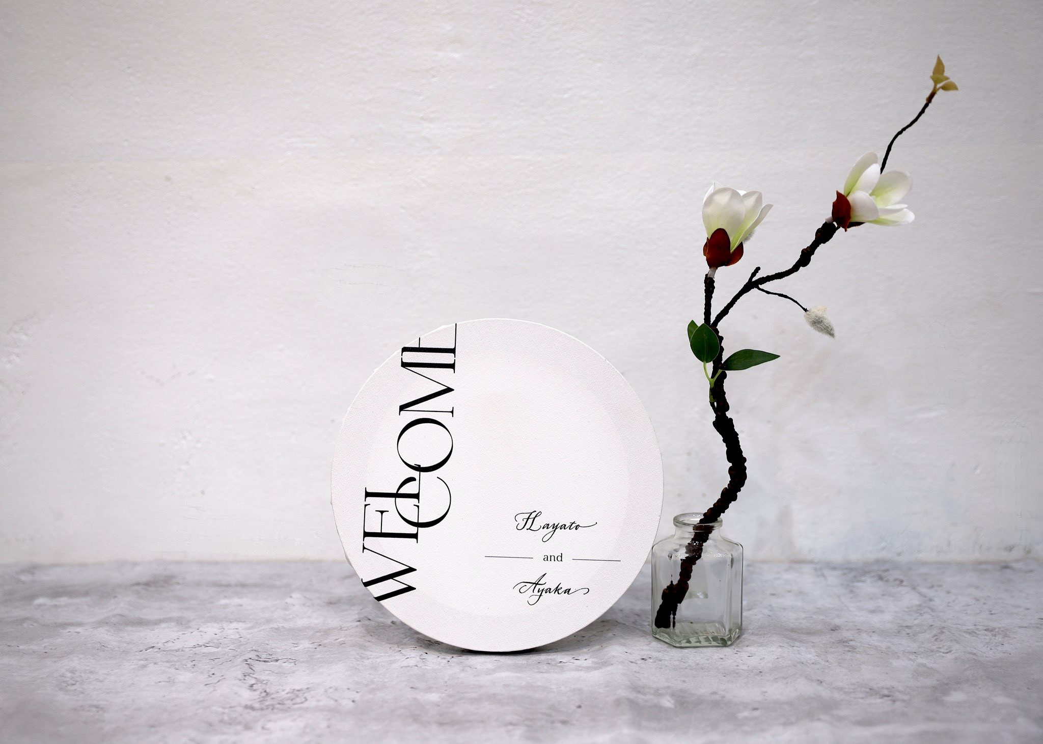 キャンバス印刷！ 丸型のウェルカムボード♡ オリジナルデザインも可！ 名入れ 結婚式 ウェディング