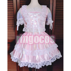 アイドル衣装 水色×白 ハート リボン ハンドメイド オリジナル コスプレ衣装 3e39a1deedf0ef05befedbcdfbc567