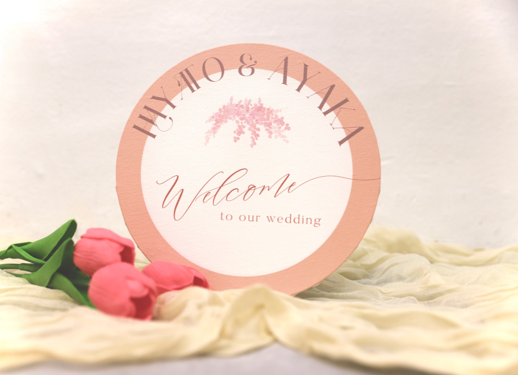 キャンバス印刷！ 丸型のウェルカムボード♡ オリジナルデザインも可！ 名入れ 結婚式 ウェディング