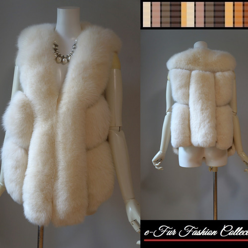 アイボリー ファー ベスト リアルファー 毛皮 楽天市場】フォックスファーベスト レディース 秋冬 アウター