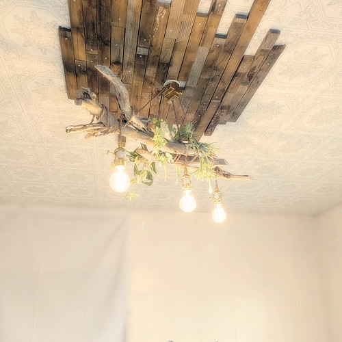 流木ペンダントライト 3灯E26　お部屋の雰囲気が一気に変わります　オシャレ電灯 自然な流木ペンダントライト | ペンダントライト3灯