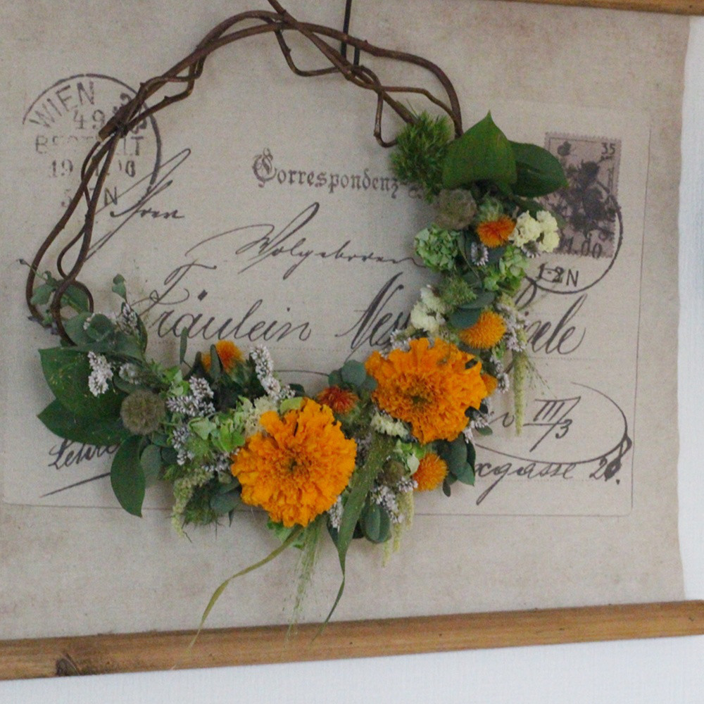 マリーゴールドオレンジリース