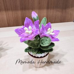 モールフラワー カラフルな紫陽花の鉢植え ハンドメイド 枯れない花