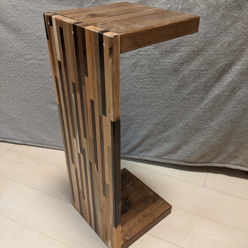 2台セット多種MIX板 ストライプ［台、シェルフ、ローテーブル、サイドテーブル］ 多種MIX板 ストライプ［台、シェルフ、ローテーブル、サイドテーブル