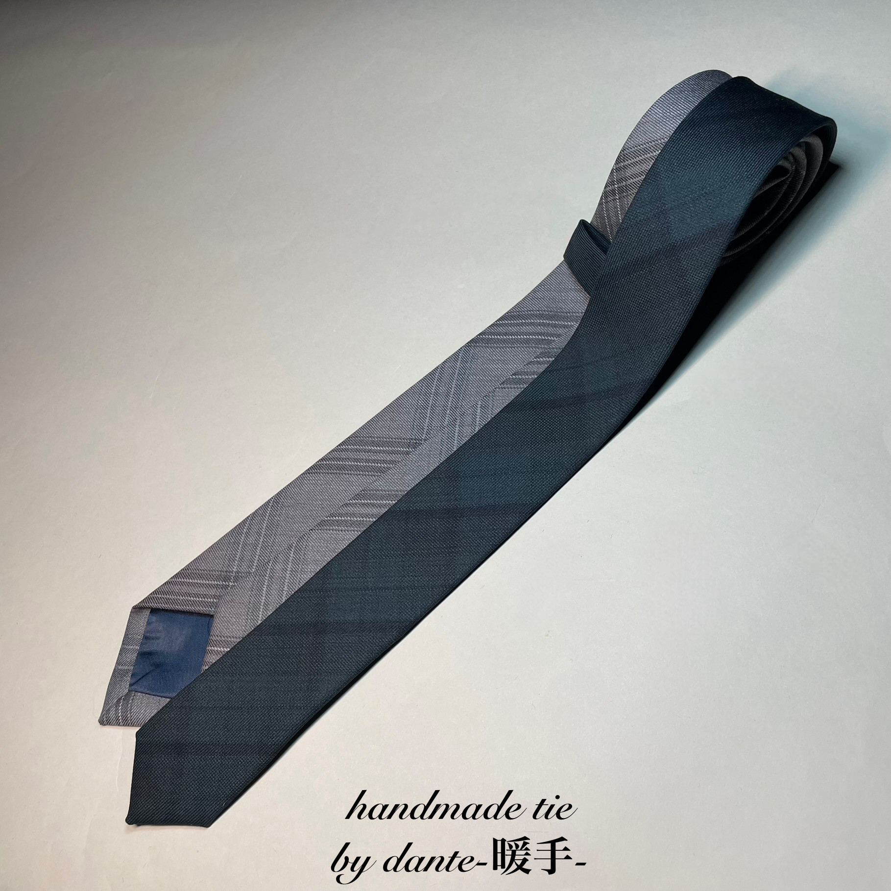 【受注製作】ナロー　ベージュ　グリーン　チェック　ネクタイ　プレゼント　ギフト【別途】名入れ　メッセージ　イニシャル