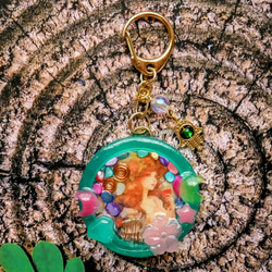 9点 まとめ売り レジン 天然石 オルゴナイト キーホルダー チャーム オルゴナイト キーホルダー バッグチャーム レジン オレンジ 鹿