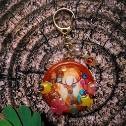 【2727】リス まるころウサギ 天然石 オルゴナイト キーホルダー レジン 2727】リス まるころウサギ 天然石 オルゴナイト キーホルダー レジン