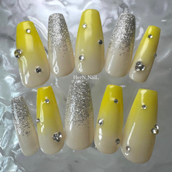 デカパーツヒョウと虎の派手ギャルネイルチップ ネイルチップ