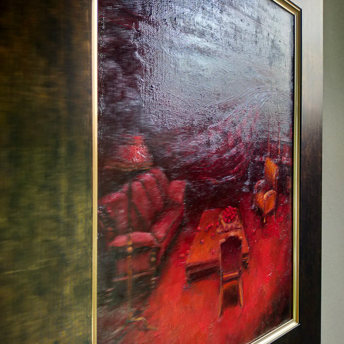 油絵F6号 赤の談話室 絵画 黄土6号 通販 19680445｜Creema(クリーマ