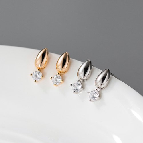 シルバー925 小ぶり ドロップ ピアス 金属アレルギー対応 重ねつけ