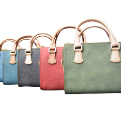 本革ハンドバッグ　トレジャーミニ　スカイブルー 13枚目の画像