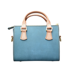 本革ハンドバッグ　トレジャーミニ　スカイブルー 7枚目の画像