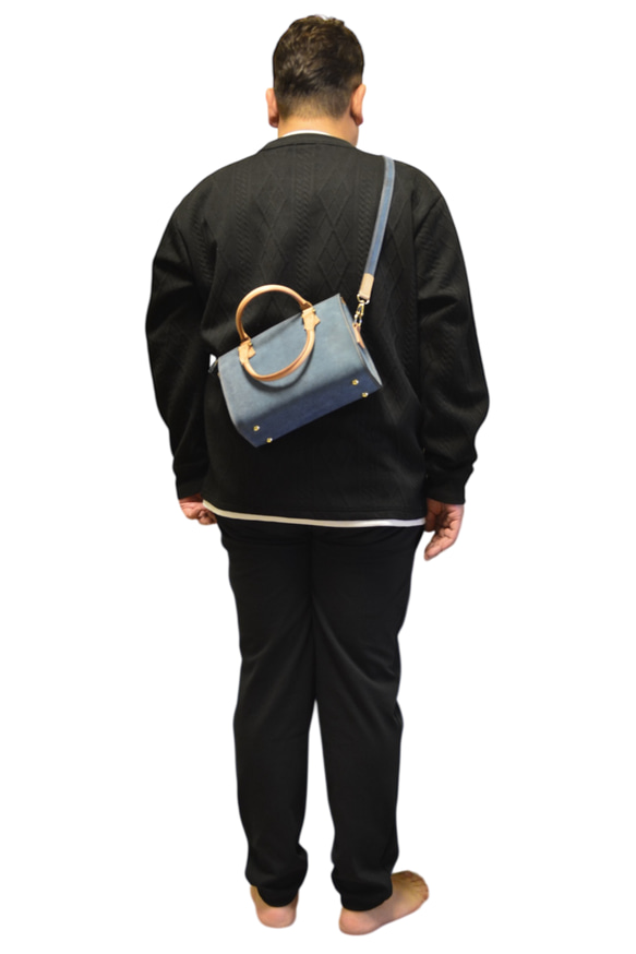 本革ハンドバッグ　トレジャーミニ　オリーブ 4枚目の画像