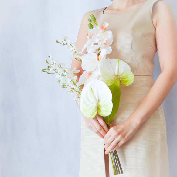 胡蝶蘭とアンスリウムのブーケ】ウエディングブーケ、前撮り、アーム