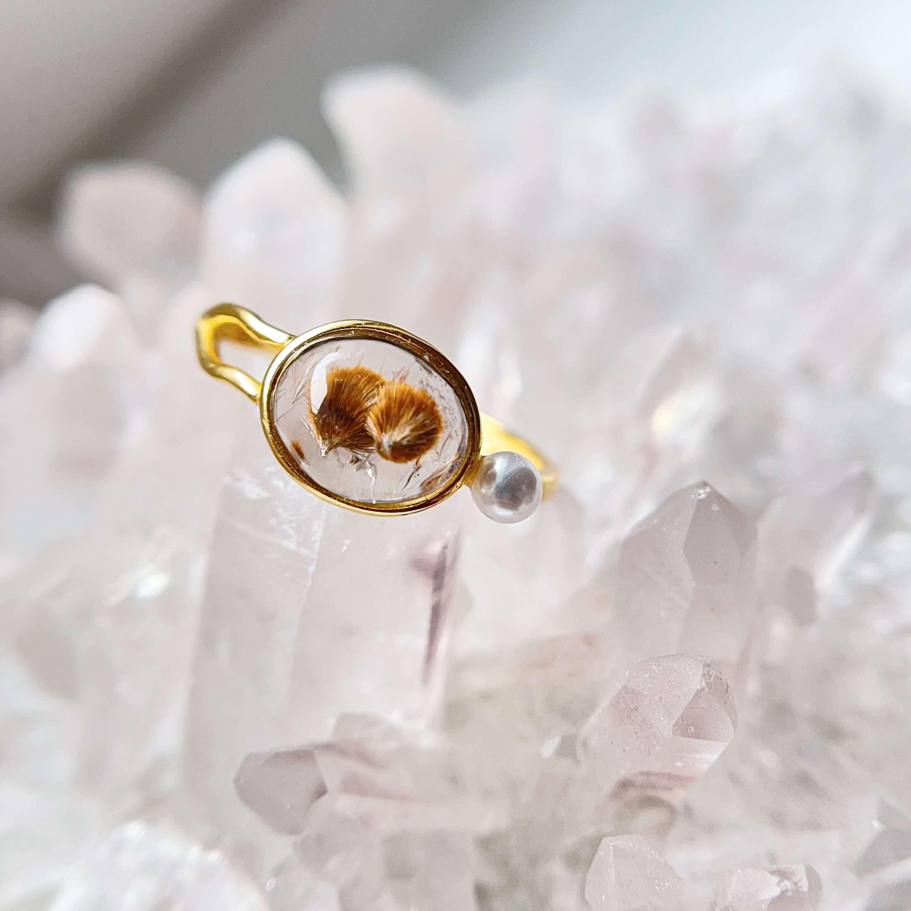 天然無処理　ゲーサイトインクォーツ　リング No568 天然無処理 ゲーサイトインクォーツ リング No568 指輪・リング