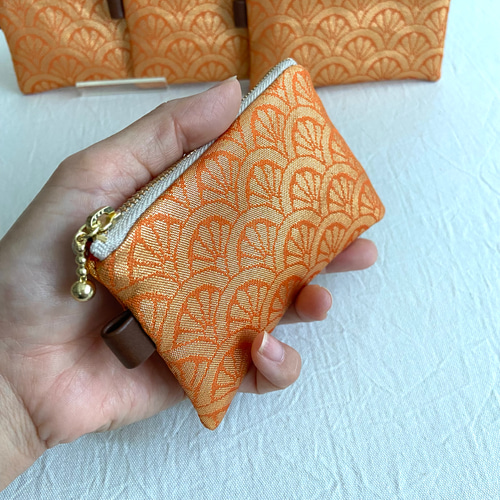 帯リメイクポーチ 帯リメイク和ポーチ【菊柄 H12×W20.5】通帳 パスポート カード