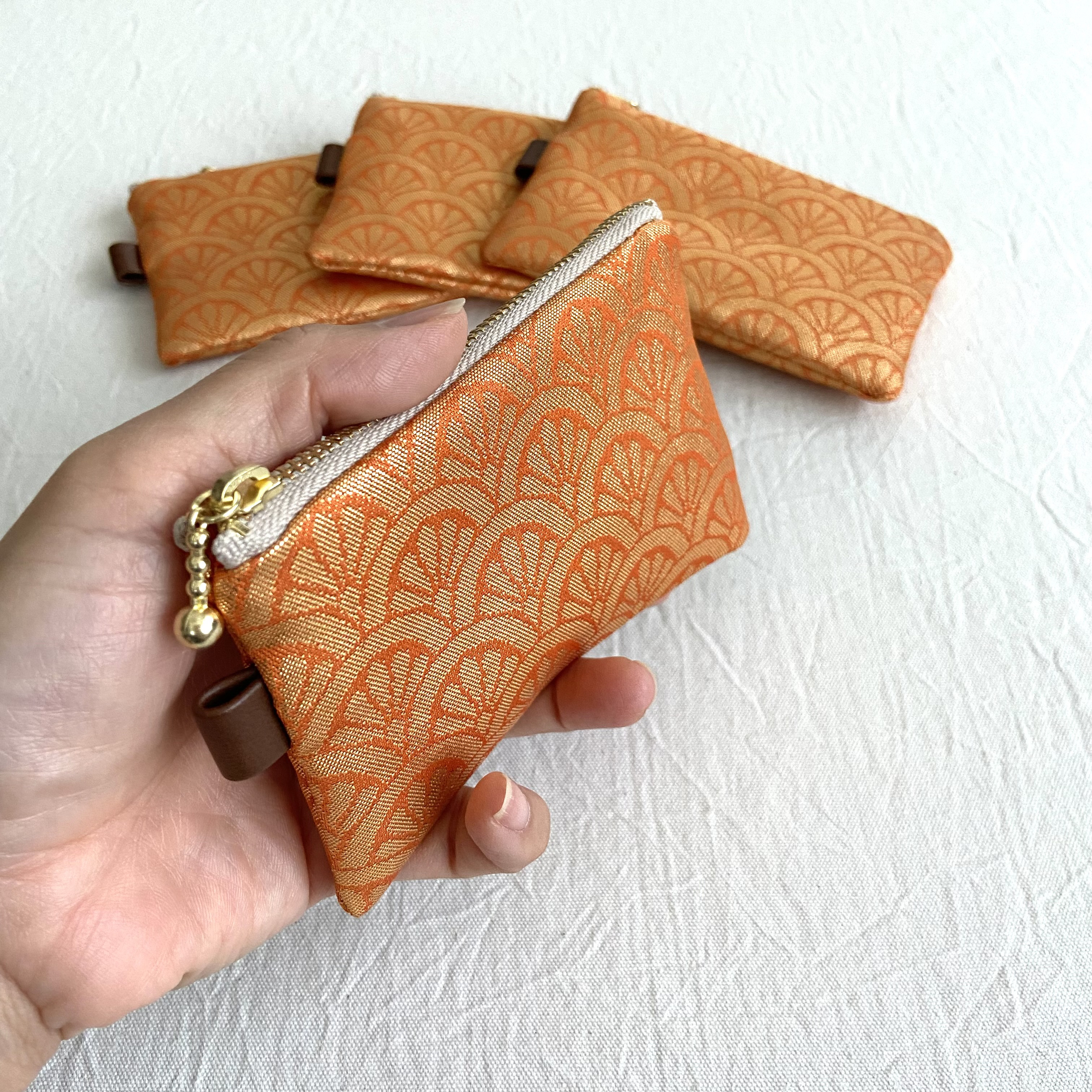 帯リメイクポーチ 帯リメイク和ポーチ【菊柄 H12×W20.5】通帳 パスポート カード