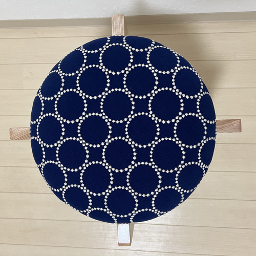 ミナペルホネン スツール タンバリン 角脚 【ネイビー/オレンジ】 椅子