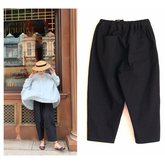 c_o_c_o_r_o　ニュータイプバルーンパンツ（ハーフリネン黒）