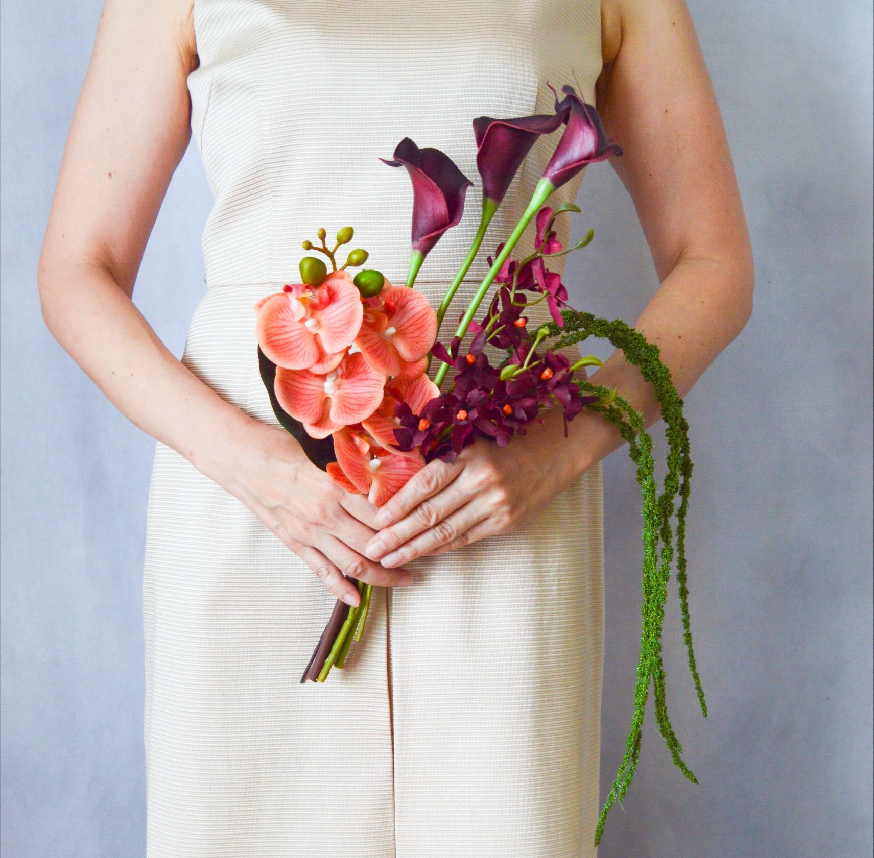 【胡蝶蘭の秋冬ブーケ】ウエディングブーケ、前撮り、和装、造花、アーティフィシャルフラワー、ブライダル、結婚式