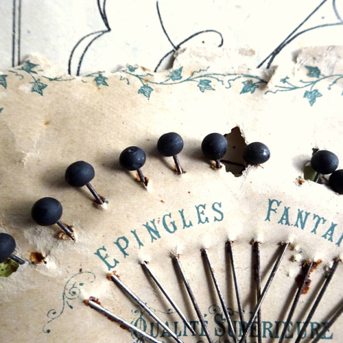 19世紀 フランス ガラス エパングル 12本 ハットピン コサージュ ピン