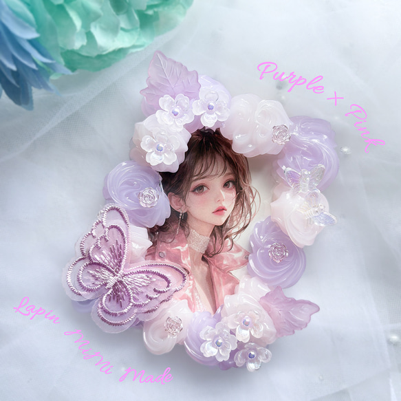 受注製作】ピンク × パープル ホイップデコ 硬質トレカケース B8