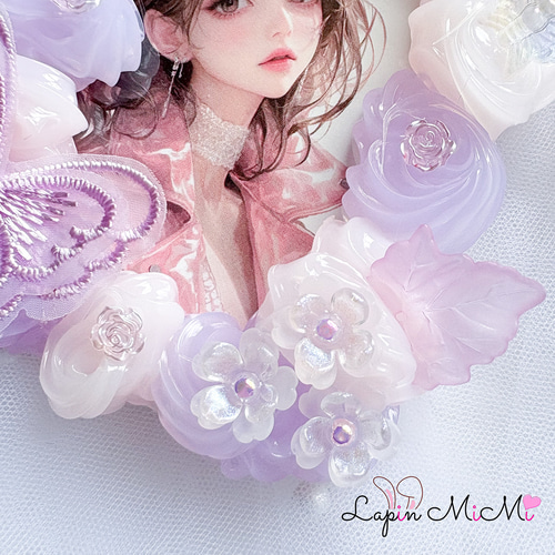 受注製作】ピンク × パープル ホイップデコ 硬質トレカケース B8