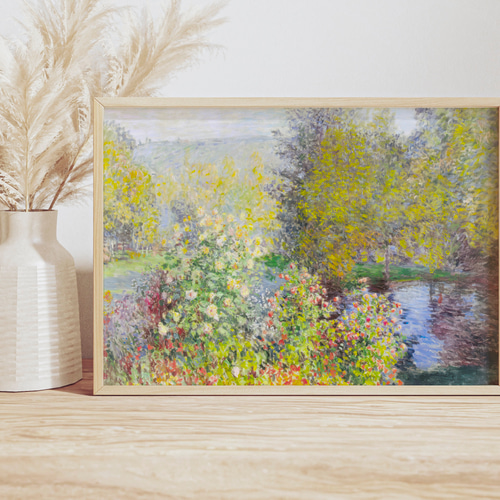 モネ ガーデン アートポスター 横長 アンティーク 花 風景画