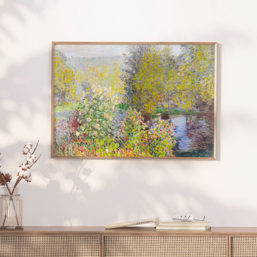 モネ ガーデン アートポスター 横長 アンティーク 花 風景画