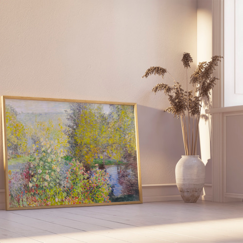 モネ ガーデン アートポスター 横長 アンティーク 花 風景画