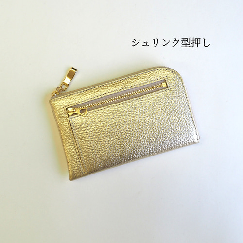 New！オープンモデル◇軽くて薄いミニ財布(シャンパンゴールド)10枚