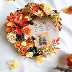 手描き水彩画　オレンジの花&amp;ドライフラワークラフト set-cute-hand-painted-dried-