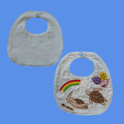 シャチとうみがめのアップリケベビースタイ2枚組｜9色から選べる｜出産祝い・ギフトにもおすすめ 6枚目の画像