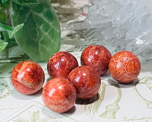 瑪瑙石製のビーズ　“勝さん専用“ 成功に導く石°⌖꙳ マウンテンコーラル 山珊瑚 化石 ビーズ 穴開き