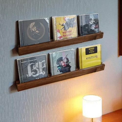 杉無垢材のCDディスプレイレール 3枚用】 ウォールシェルフ ウォール