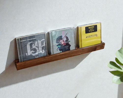 杉無垢材のCDディスプレイレール 3枚用】 ウォールシェルフ ウォール