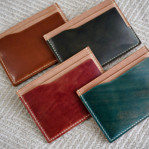 美品 ROCADO／シェルコードバン ロカド 二つ折り名刺入れ カードケース!! 美品 ROCADO／シェルコードバン ロカド 二つ折り名刺入れ カード