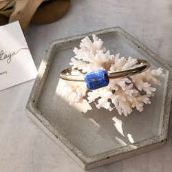 天然石バングル【水晶ドゥルージー ブルーカルセドニー】 バングル