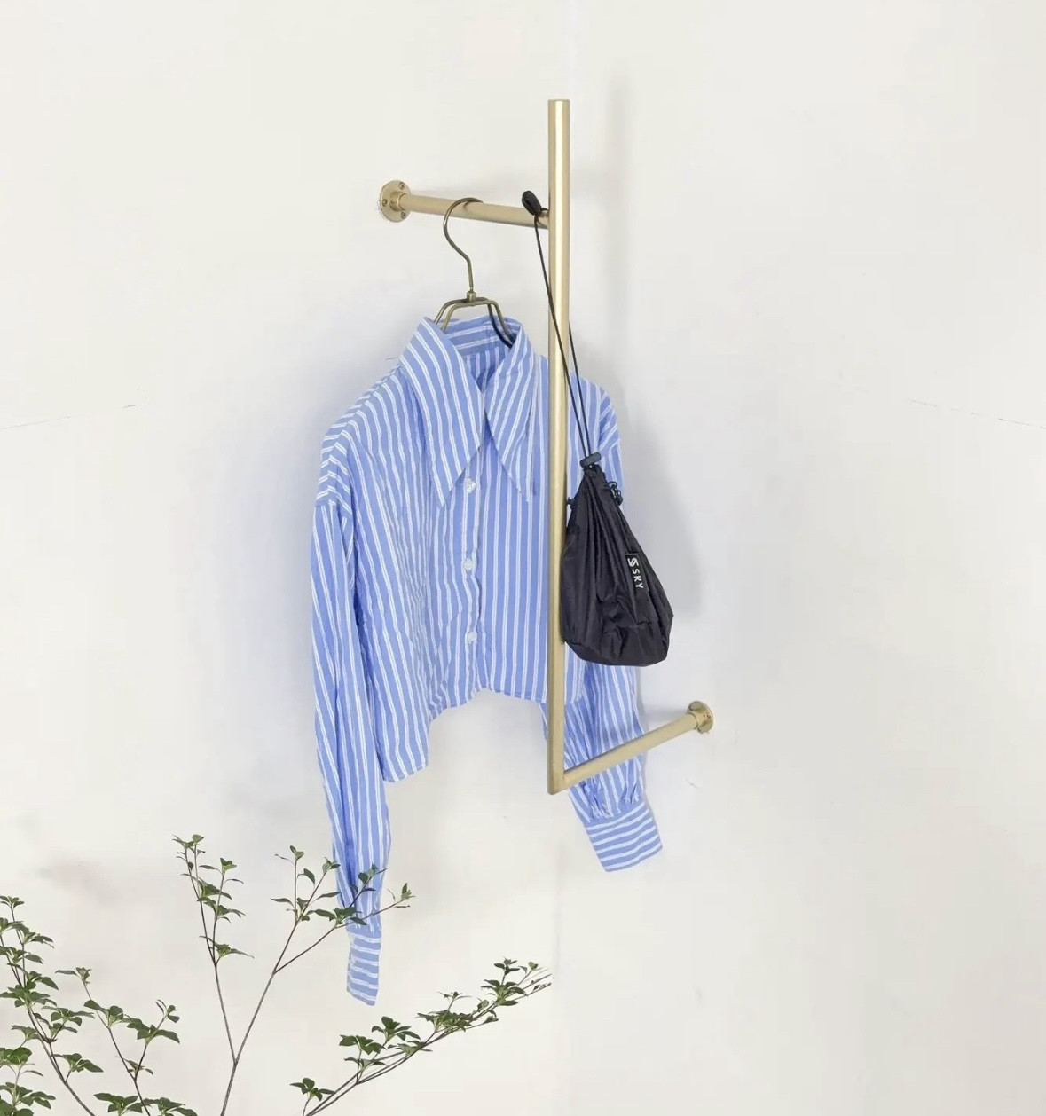 パーチポール（アイアン L字壁掛けハンガー）｜選べる2色（ブラック／ゴールド）