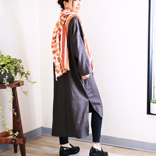 new arrival】チョコレートブラウン：万能コーデのリネンワンピース