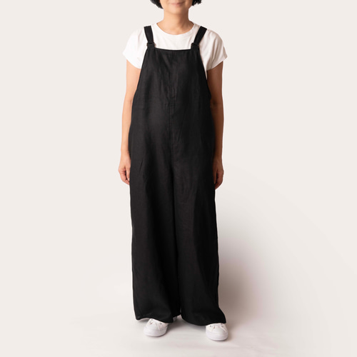 nonさま専用。サロペットサルエルパンツ　125丈　リネン　ハンドメイド　作家 サロペットサルエルパンツ 125丈 リネン ハンドメイド 作家 のんわた