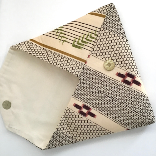 数寄屋袋 御朱印帳入れ 茶会 琉球ミンサー織 プリント着物生地