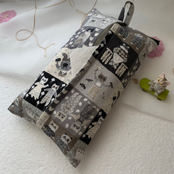 エコティッシュカバー☆マスクストッカー♪カントリー猫☆パッチワーク♪5カラー 5枚目の画像