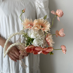 ガーベラ ブライダルブーケ 造花ブーケ 前撮り 韓国風 アートフラワー