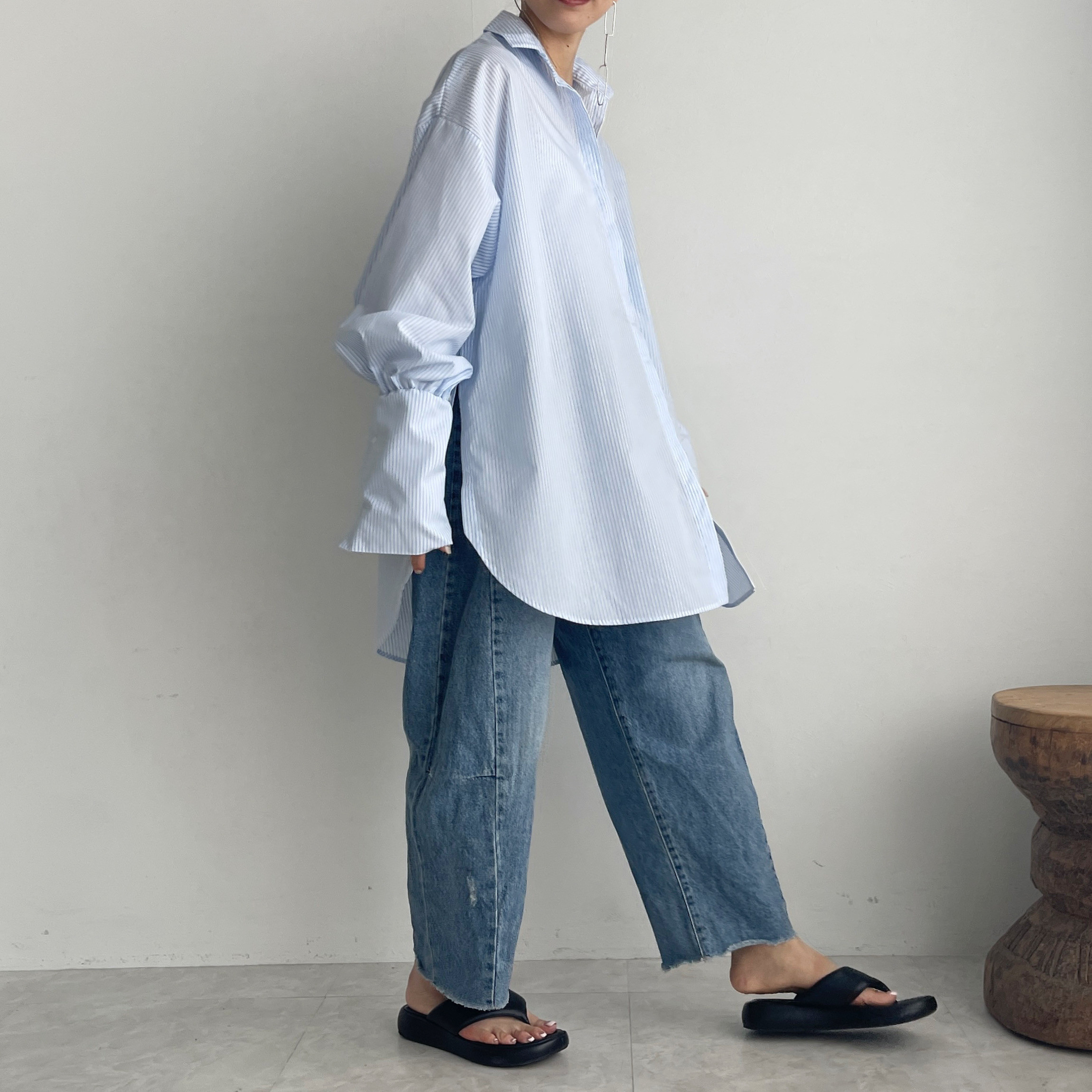 コンビニエンスシャツ(stripeblue)