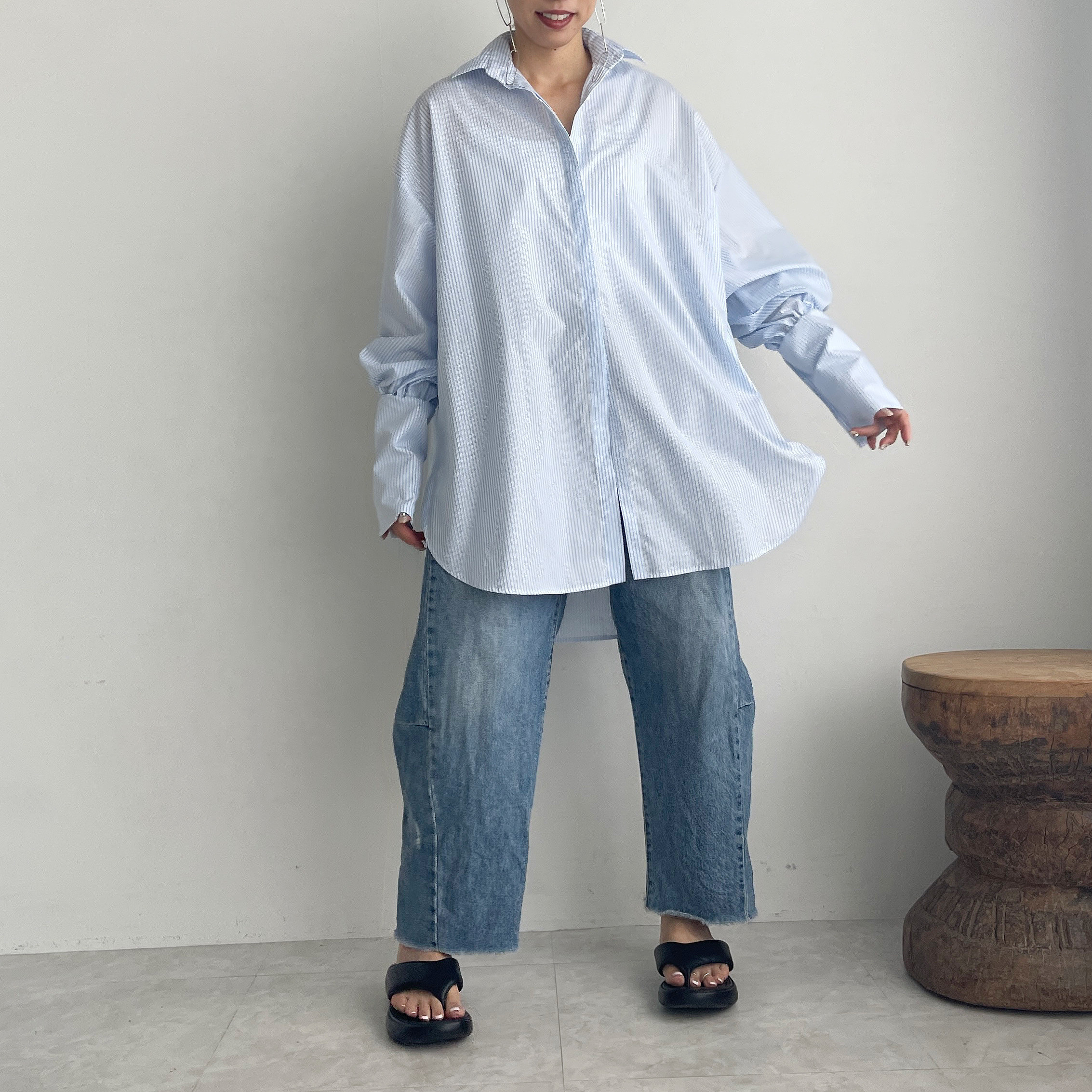 コンビニエンスシャツ(stripeblue)