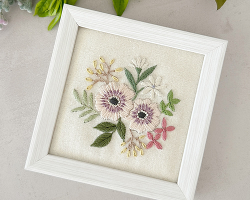 刺繍キット〉アネモネの刺繍フレーム キット Marguerite刺繍教室 通販
