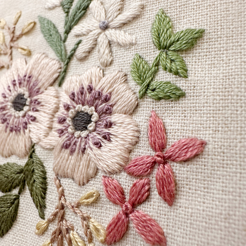 刺繍キット〉アネモネの刺繍フレーム キット Marguerite刺繍教室 通販