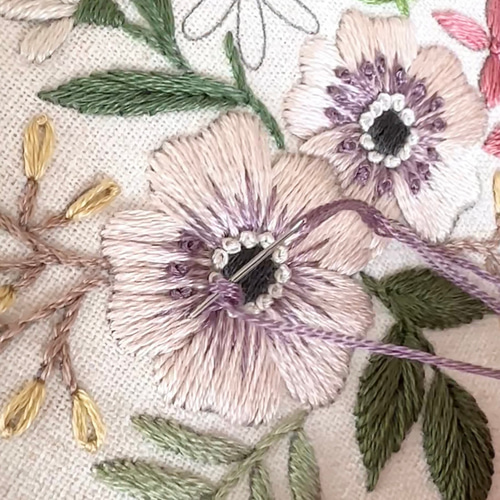 刺繍キット〉アネモネの刺繍フレーム キット Marguerite刺繍教室 通販