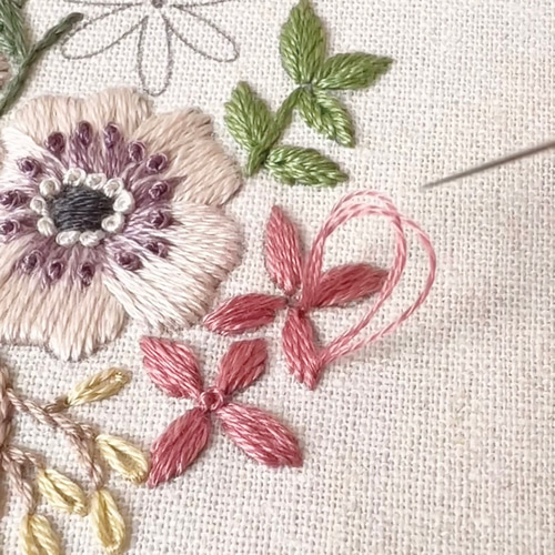 刺繍キット〉アネモネの刺繍フレーム キット Marguerite刺繍教室 通販